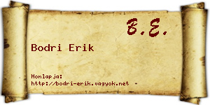 Bodri Erik névjegykártya
