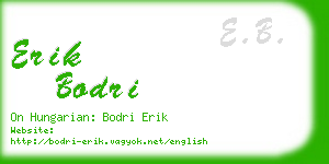 erik bodri business card